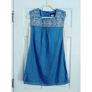 THML embroidery denim dress XS